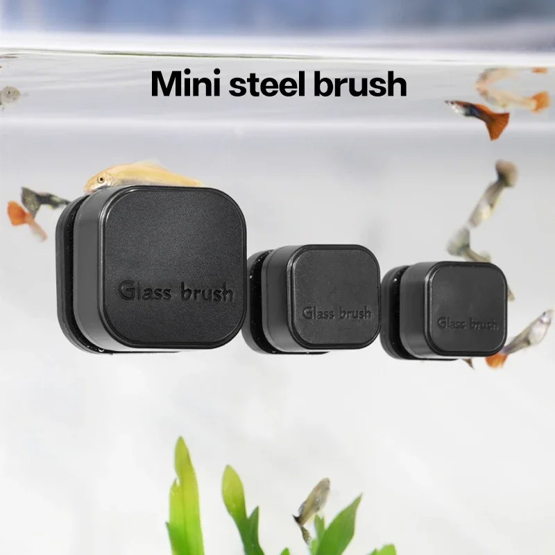 Planted Aquarium Tools - มินิสแควร์แปรงแม่เหล็ก Aquarium Glass Cleaner Scratch-Resistant Glass