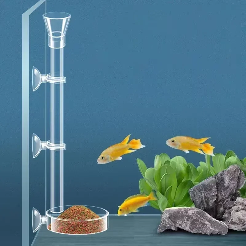 Aquarium Plant Red - ชุดหลอดป้อนอาหารแก้วสำหรับตู้ปลาและจานใส่กุ้ง - ภาชนะป้อนอาหารแก้วทรงระฆังทำจากแก้วโบโรซิลิเกตสำหรับกุ้งคริสตัลเรดและพืชน้ำ