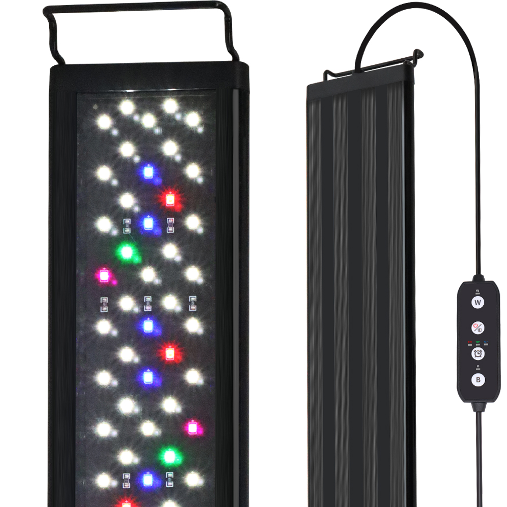 Aquarium Plant Grow Light - ไฟ LED สเปกตรัมเต็มสำหรับตู้ปลาขนาด 12-30 นิ้ว พร้อมฟังก์ชั่นตั้งเวลาและหน่วยความจำ