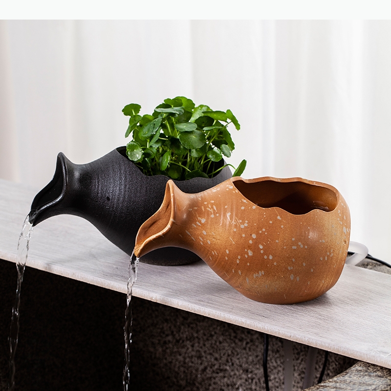 Planted Aquarium Jar - ตู้ปลาเซรามิก กระถางเซรามิกสำหรับเลี้ยงปลา หมุนเวียนน้ำ ตกแต่ง กระถางต้นไม้ กระถางดอกไม้