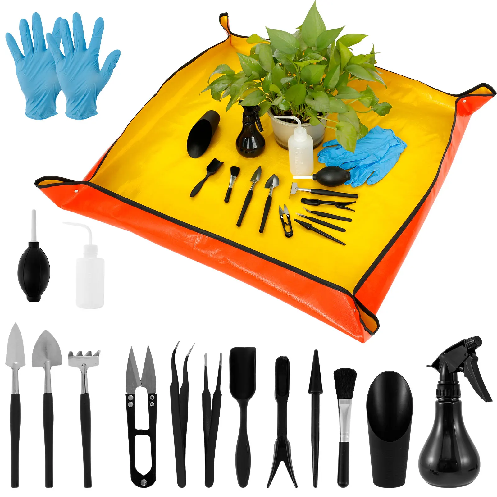 Planted Aquarium Tools - เครื่องมือปลูกพืชอวบน้ำขนาด13/16ชิ้นชุดปลูกต้นไม้ขนาดเล็กพร้อมเสื่อปลูกใหม่สำหรับ Alat Semai ปลูกบอนไซในร่มขนาดเล็ก