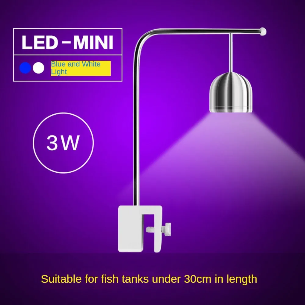 Planted Aquarium Jar - มินิอลูมิเนียมถังปลาคลิปโคมไฟ,Refugium LED Aquarium Light, 3 สีโหมดสําหรับ