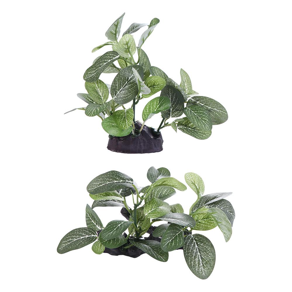 Planted Aquarium Jar - ผ้าไหมพลาสติกสีเขียวสําหรับตกแต่งถังปลาที่สมจริง Faux เต่า Jar เครื่องประดับพืชประดิษฐ์ Aquarium
