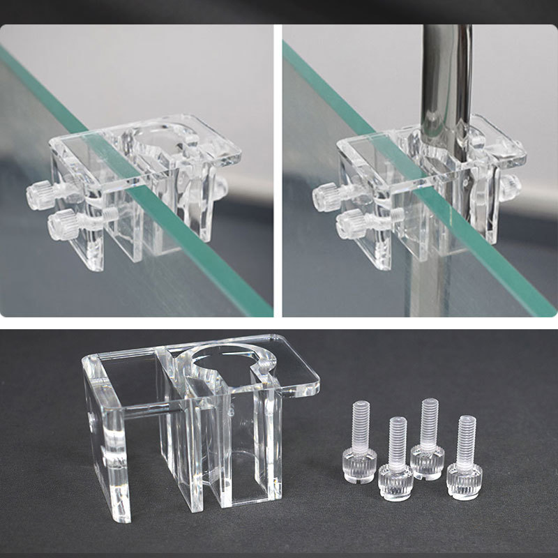 Aquarium Plant Holder - ถังปลาอะคริลิคท่อน้ําClamps Aquariumแก้วไหลเข้าOutflowผู้ถือคงที่Clampsพืชอุปกรณ์เสริมคลิปLily Fishing Tube