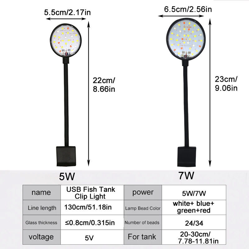 ไฟ LED สำหรับตู้ปลาแบบ USB ตกแ - Aquarium Plant Grow Light บทวิจารณ์และราคา