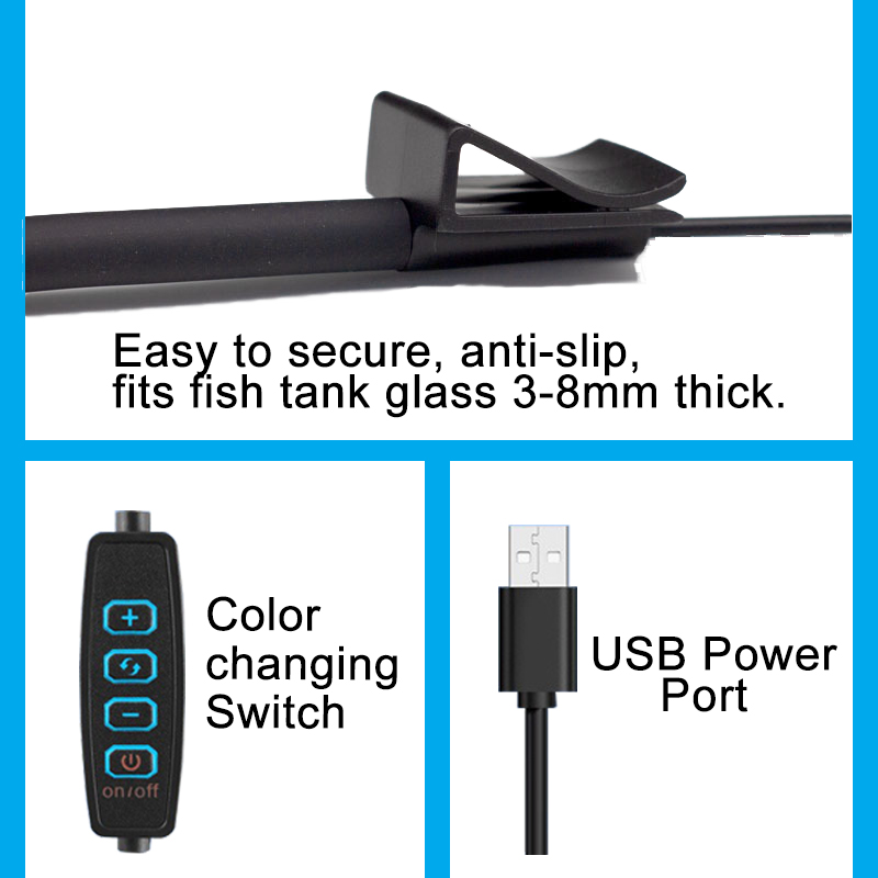 ไฟ LED สำหรับตู้ปลาแบบ USB ตกแ - Aquarium Plant Grow Light บทวิจารณ์และราคา