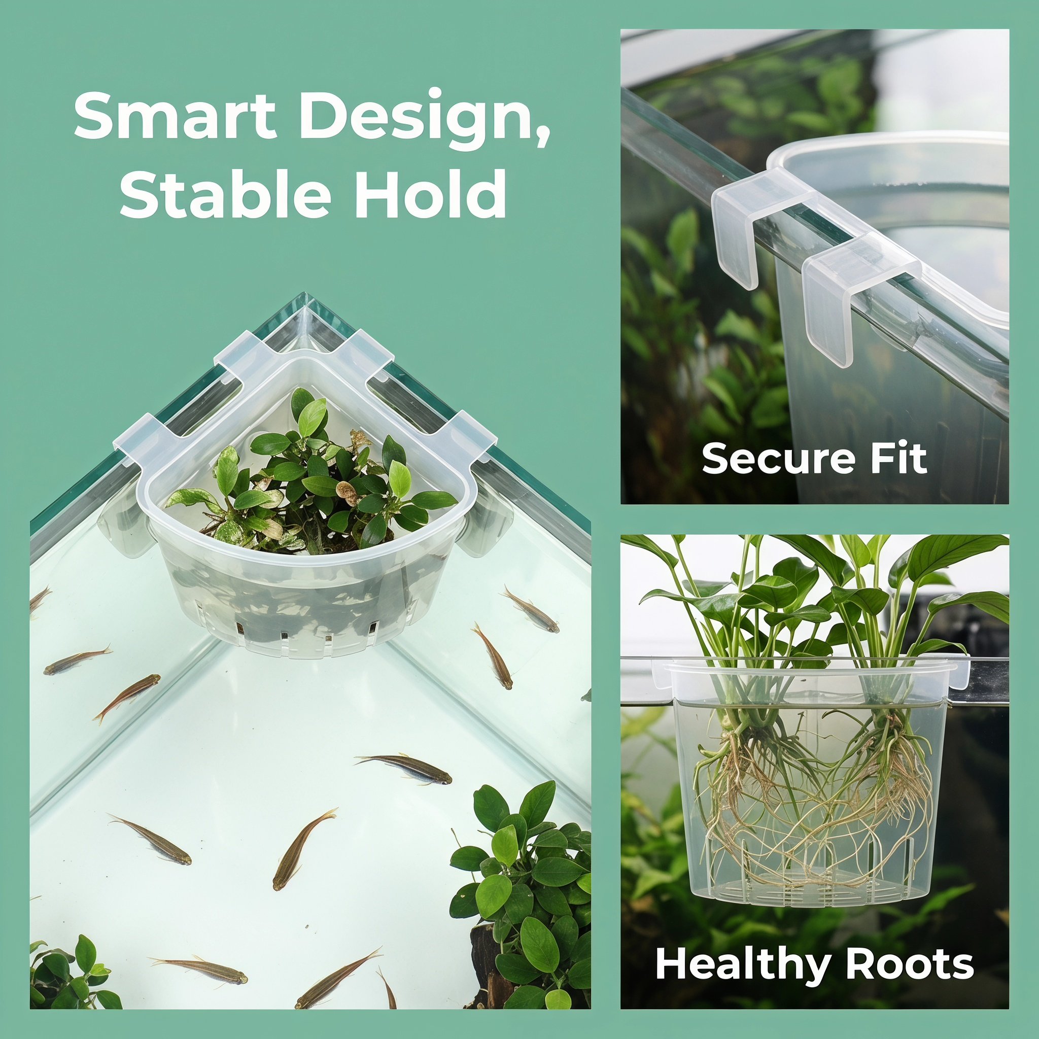 กระถางพลาสติกแขวนมุมตู้ปลา 4 ช - Aquarium Plant Holder บทวิจารณ์และราคา