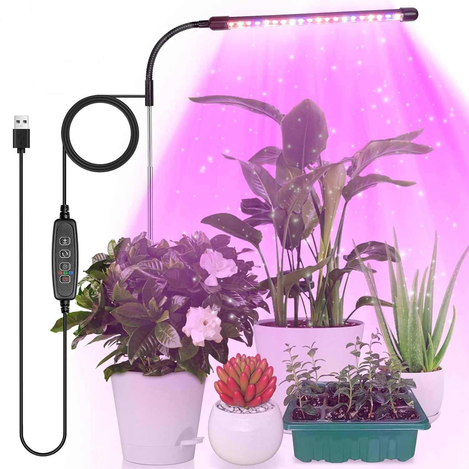 3 สี USB Grow โคมไฟพืชเต็มสเปก - Led Planted Tank Light บทวิจารณ์และราคา