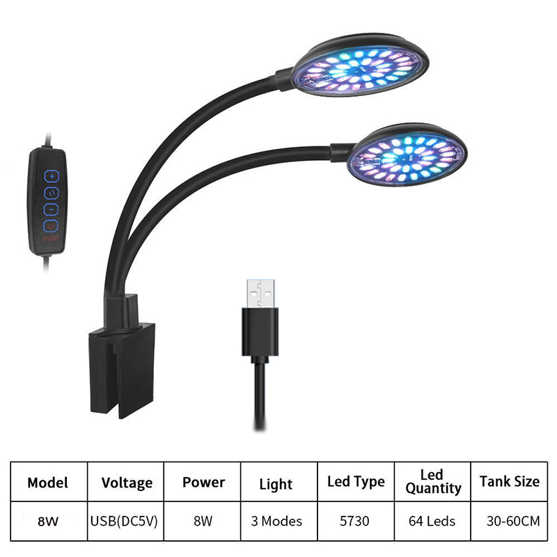USB พิพิธภัณฑ์สัตว์น้ํา ไฟ LED - Aquarium Plant Grow Light บทวิจารณ์และราคา