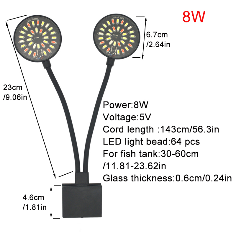 USB พิพิธภัณฑ์สัตว์น้ํา ไฟ LED - Aquarium Plant Grow Light บทวิจารณ์และราคา