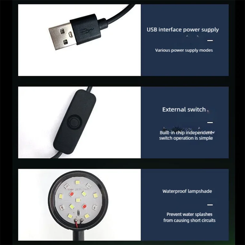 ไฟ LED แบบหนีบสำหรับตู้ปลา USB - Aquarium Plant Grow Light บทวิจารณ์และราคา